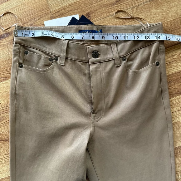 NWT Polo Ralph Lauren leather pants (size 6) in “Luxury bge) - Picture 6 of 6